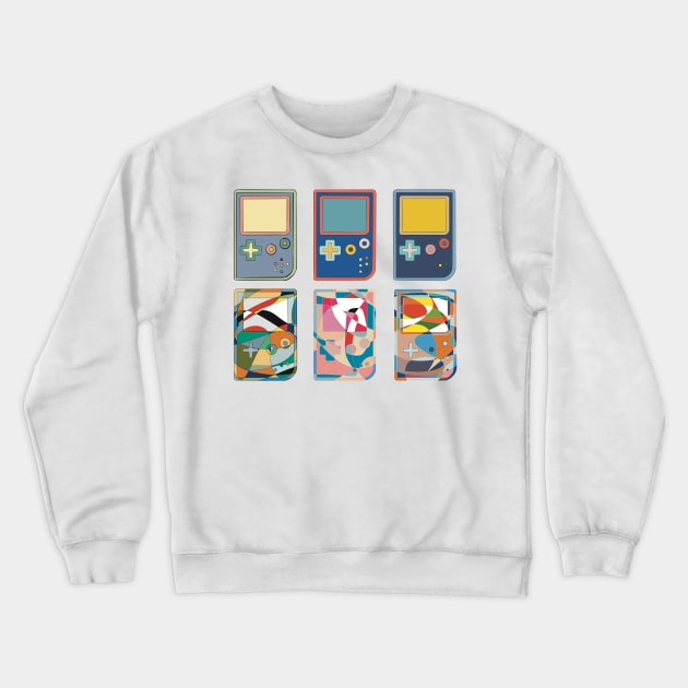 Handheld Console 1-6 Crewneck Sweatshirt by Abstract Scribbler